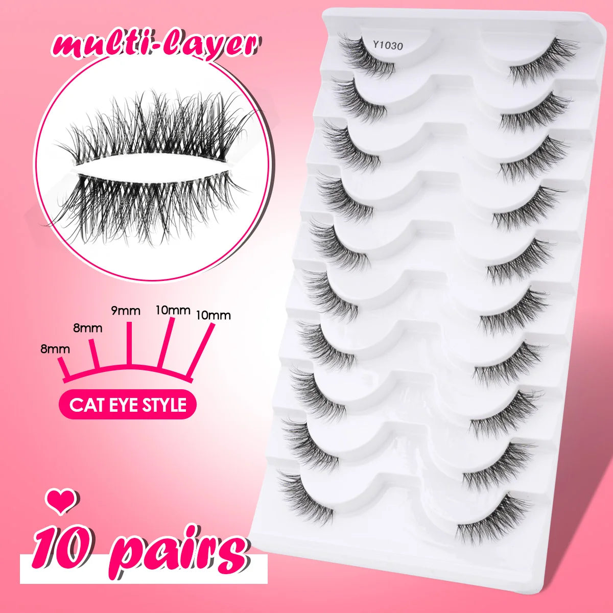 New Fox Half Eyelashes 3/10 Pairs 3D Mink Lashes Natural Eyelash Extension Cat Eye Eyelashes Makeup Tools faux Cils maquiagem - Blinksy